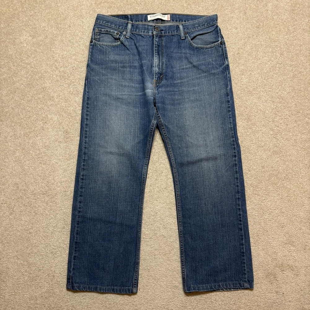 Y2K Levis 505 Jeans Mens 36x28 Blue Regular Fit Straight Leg Denim Pants Casual